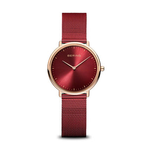 Ladies Bering Watch Red and Rose Gold with Milanese Strap 15729-363 Bering 