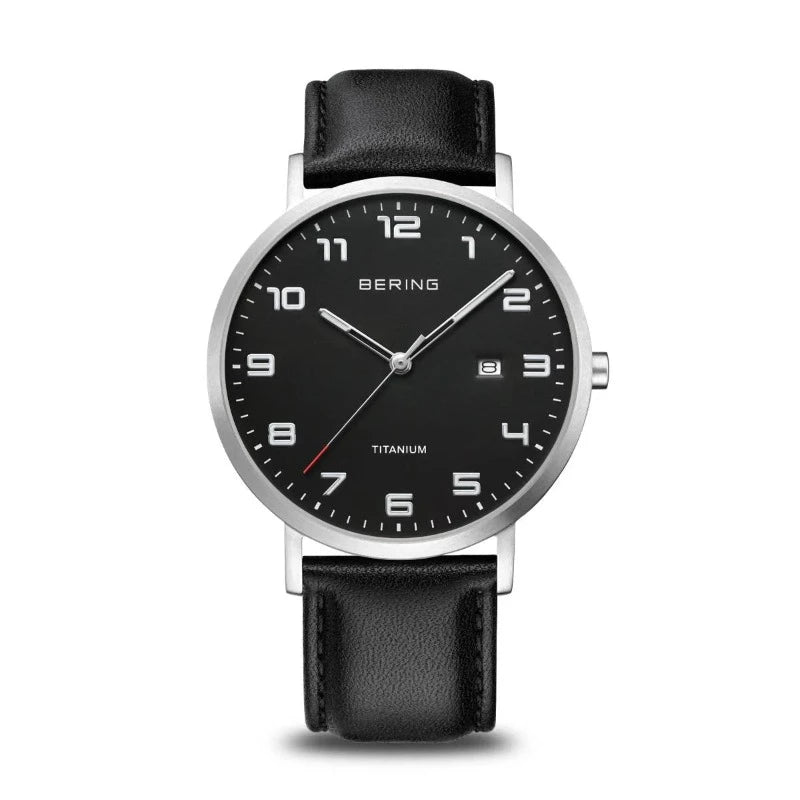 Men's Bering Titanium Watch with Black Strap 18640-402 Watches Bering 