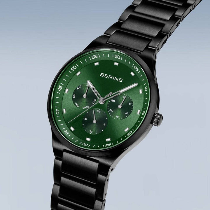 Men's Bering Watch Black Green 11740-728 Watches Bering