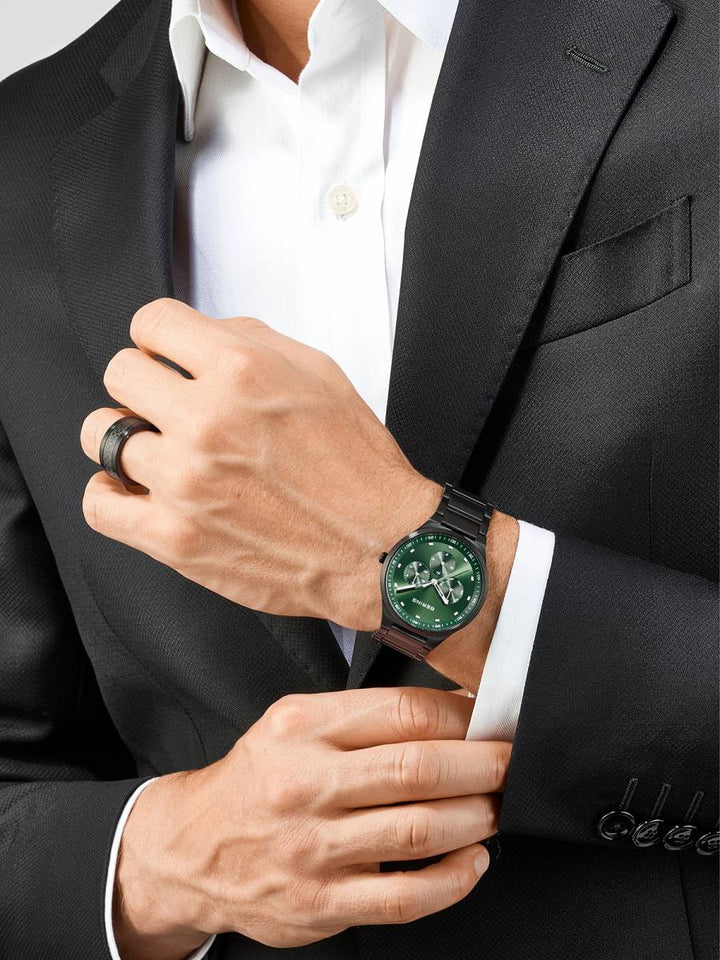 Men's Bering Watch Black Green 11740-728 Watches Bering