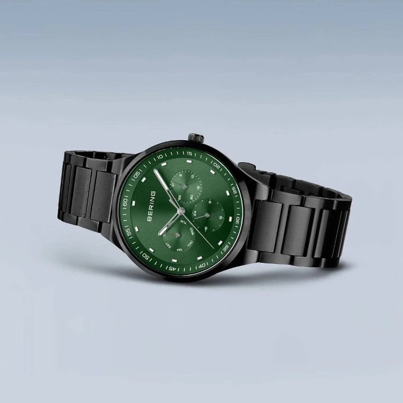 Men's Bering Watch Black Green 11740-728 Watches Bering
