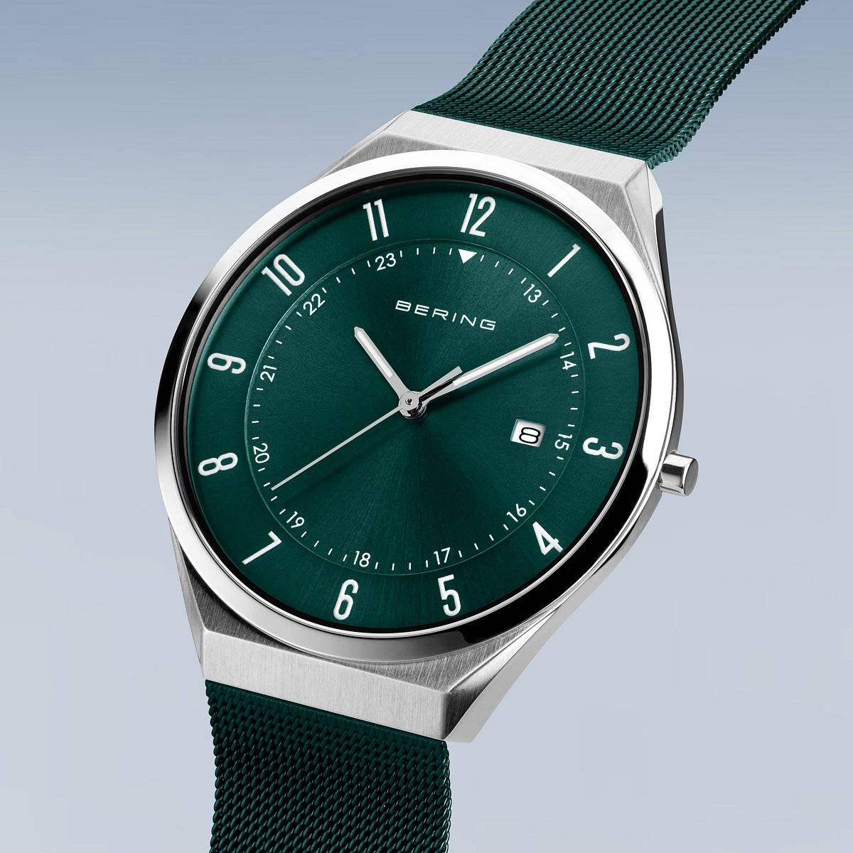 Men's Bering Watch Green Dial and Milanese Bracelet 18740-808 Watches Bering 