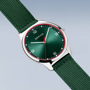 Bering men's watch in green with nato green strap Watches Carathea