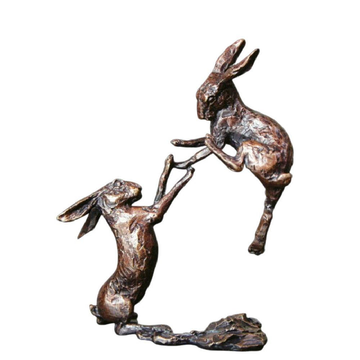 Bronze Boxing Hares Sculpture Gifts Richard Cooper & Co