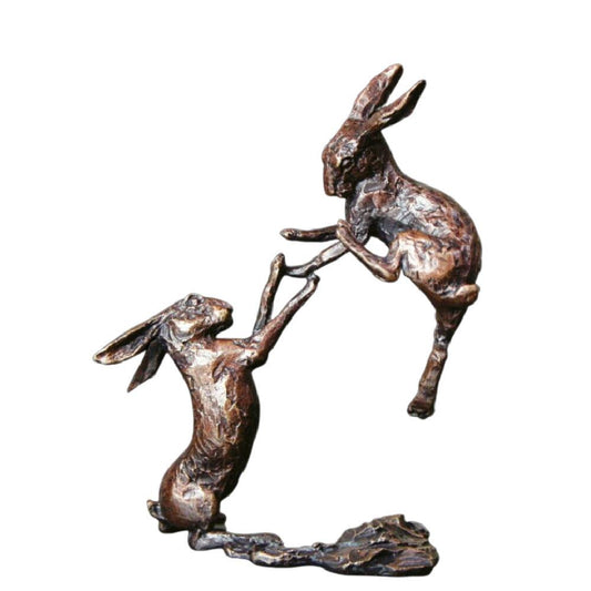 Bronze Boxing Hares Sculpture Gifts Richard Cooper & Co 