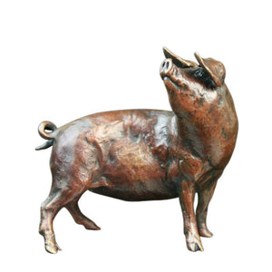 Limited Edition Solid Bronze Pig Sculpture Giftware Richard Cooper & Co 