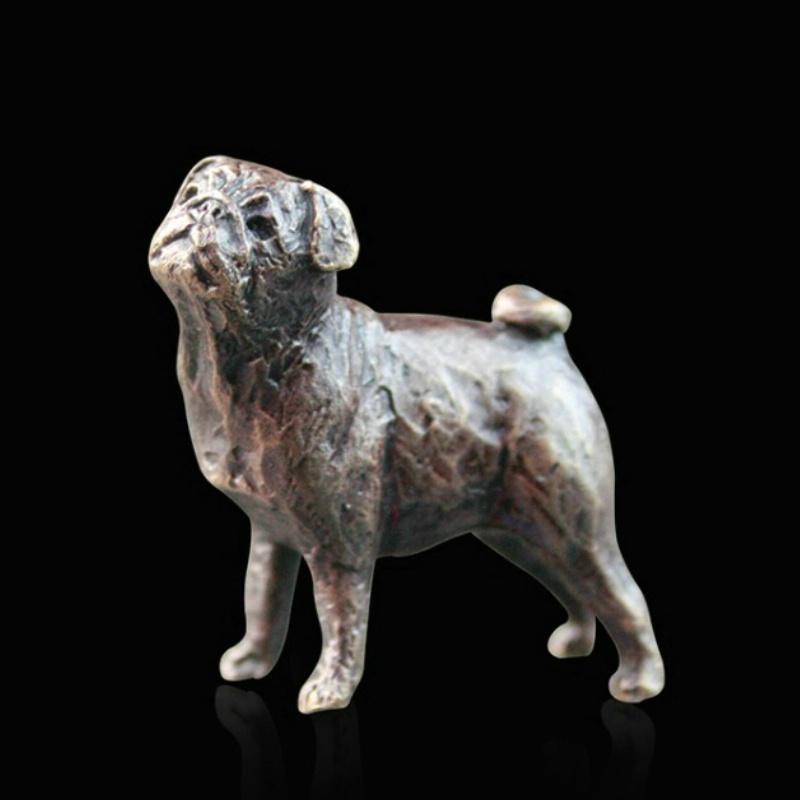 Solid Bronze Pug Dog Sculpture Giftware Richard Cooper & Co 