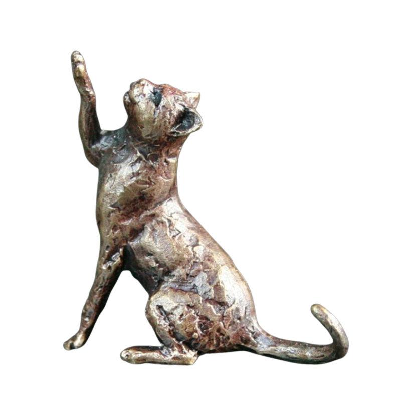 Bronze Cat Sitting Sculpture Giftware Richard Cooper & Co 