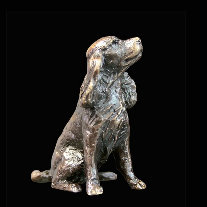 Solid Bronze Spaniel Dog Sculpture Giftware Carathea jewellers
