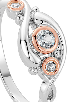 Clogau Pistyll Rhaeadr White Topaz Ring 3SSWF0346 Rings Carathea