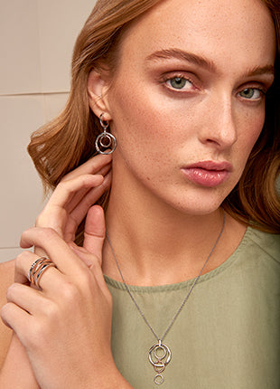 Clogau Ripples Double Hoop Earrings 3SRPP0214 Earrings CLOGAU GOLD