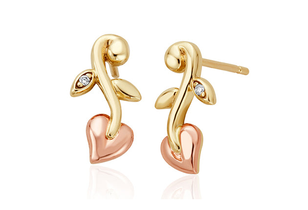 Clogau Vine of Leaves Diamond Stud Earrings GTOL0056 Earrings CLOGAU GOLD