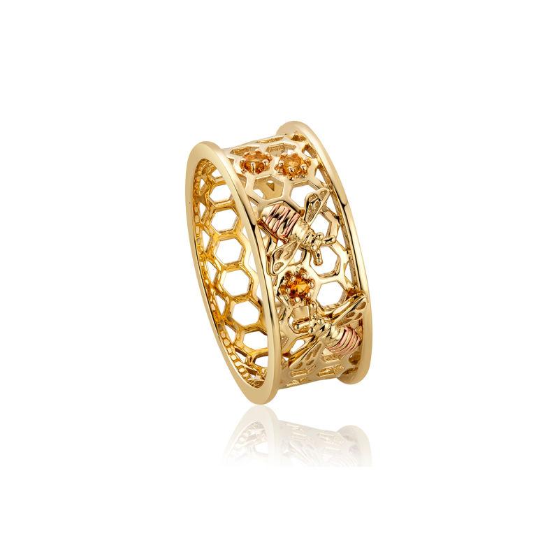 Clogau Gold Honey Bee Honeycomb Ring HNBWR Jewellery CLOGAU GOLD J 