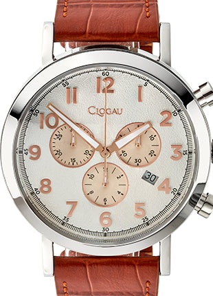 Clogau Essential Stainless Steel Men's Watch with Brown Strap 4S00022 Watches CLOGAU GOLD 