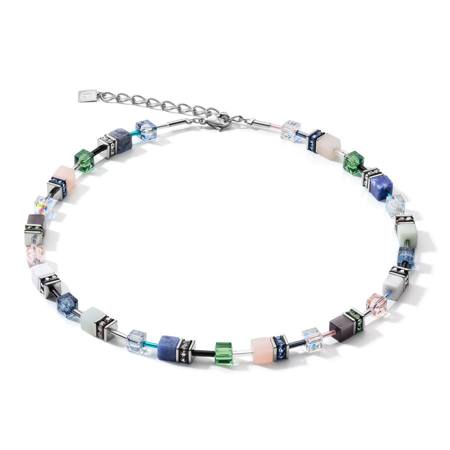 Coeur de Lion Geo Cube Gemstone Necklace in Blue Green 4905/10-0705 Necklaces & Pendants Carathea