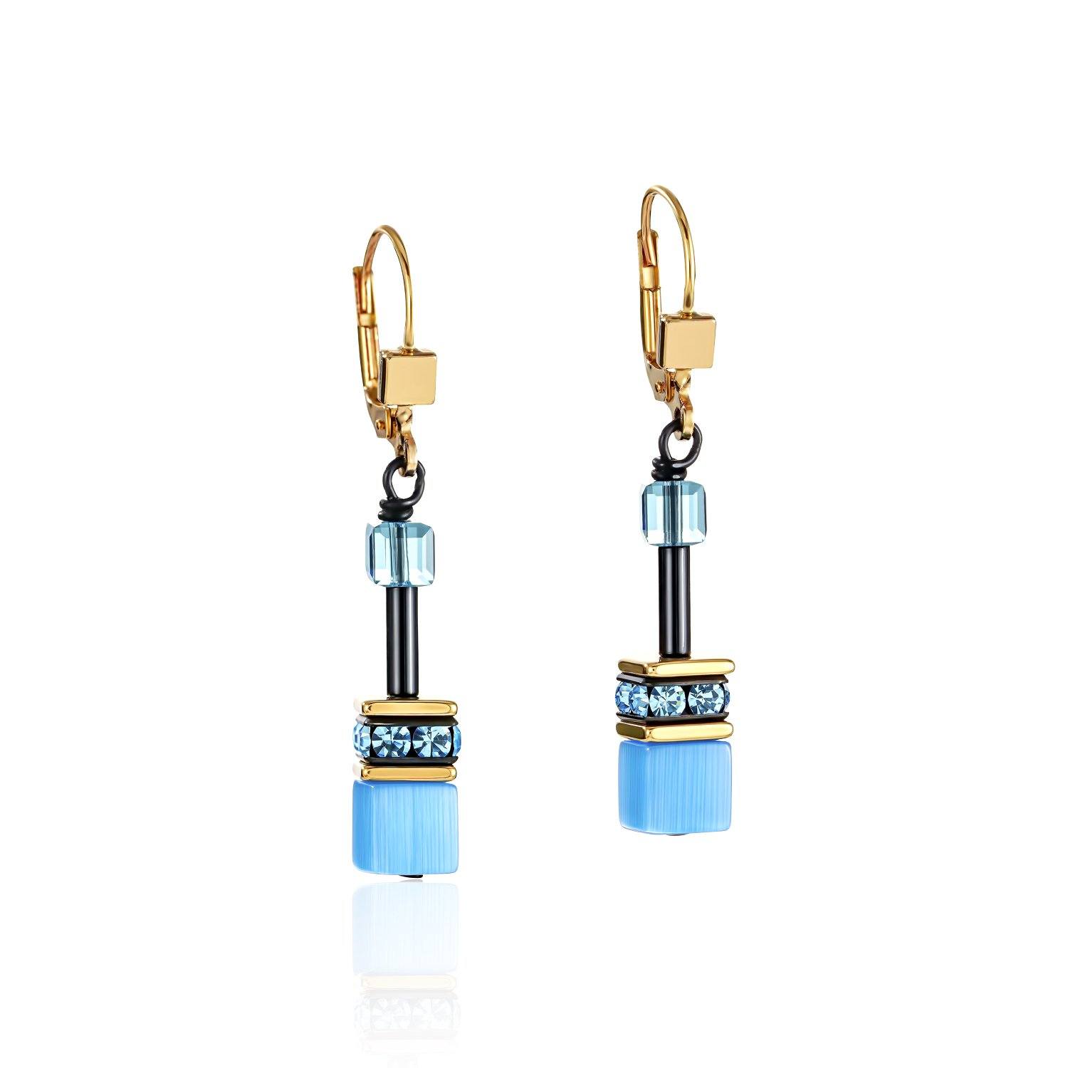 Coeur de Lion Geocube Earrings in 'Multicolour Rainbow Gold' 2838/20-1573 Jewellery Coeur de Lion