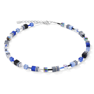 Coeur de Lion Geo Cube Necklace in Cobalt Blue4014/10-0712 Jewellery Coeur de Lion 