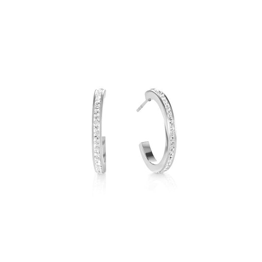 Pave Crystal Hoop Earrings Earrings Coeur de Lion 