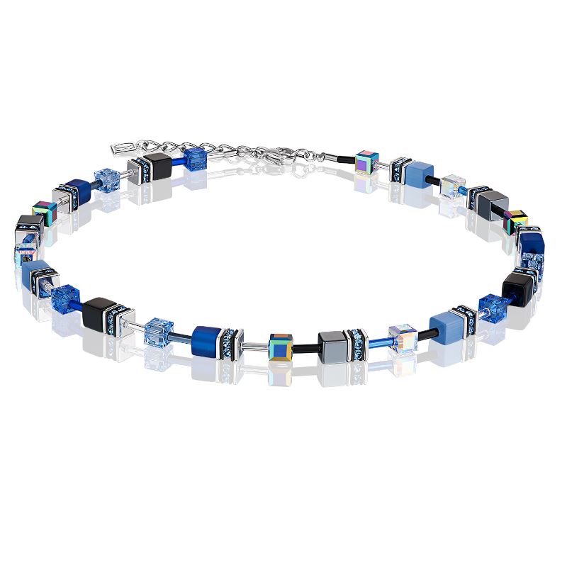 Coeur de Lion Geo Cube Necklace in Cobalt Blue4014/10-0712 Jewellery Coeur de Lion 