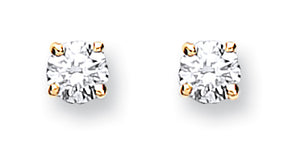 gold diamond solitaire stud earrings Carathea