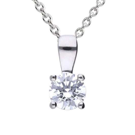 Diamonfire 1 Carat Solitaire Cubic Zirconia Pendant Necklaces & Pendants Carathea 