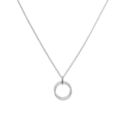 Diamonfire Cubic Zirconia Double Open Circle Pendant Necklaces & Pendants DIAMONFIRE 