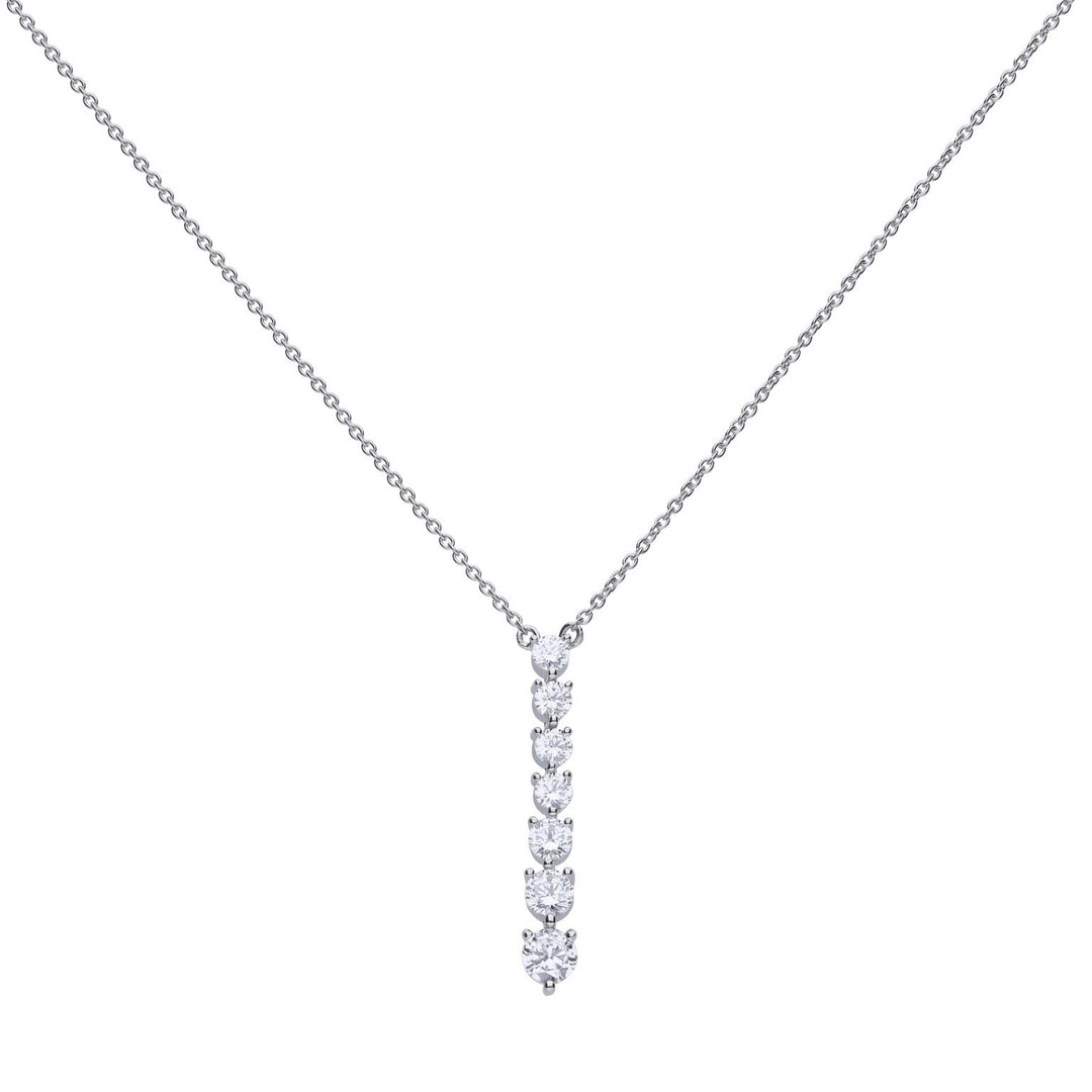 Diamonfire Graduated Cubic Zirconia Drop Necklace Jewellery Gecko
