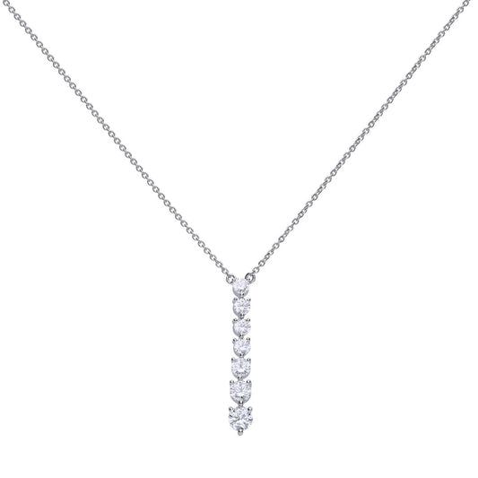 Diamonfire Graduated Cubic Zirconia Drop Necklace Jewellery Gecko 