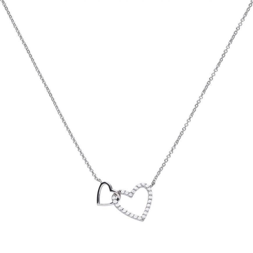 Diamonfire Interlinked Heart Zirconia Necklace Necklaces & Pendants DIAMONFIRE