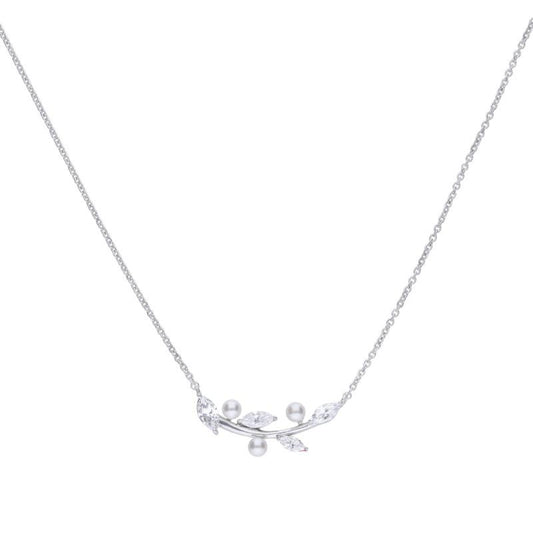 Diamonfire Pearl and Marquise Cubic Zirconia Necklace Necklaces & Pendants DIAMONFIRE 