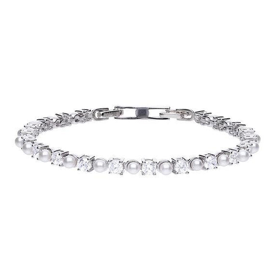 Diamonfire Pearl and Zirconia Bracelet Bracelets & Bangles DIAMONFIRE 