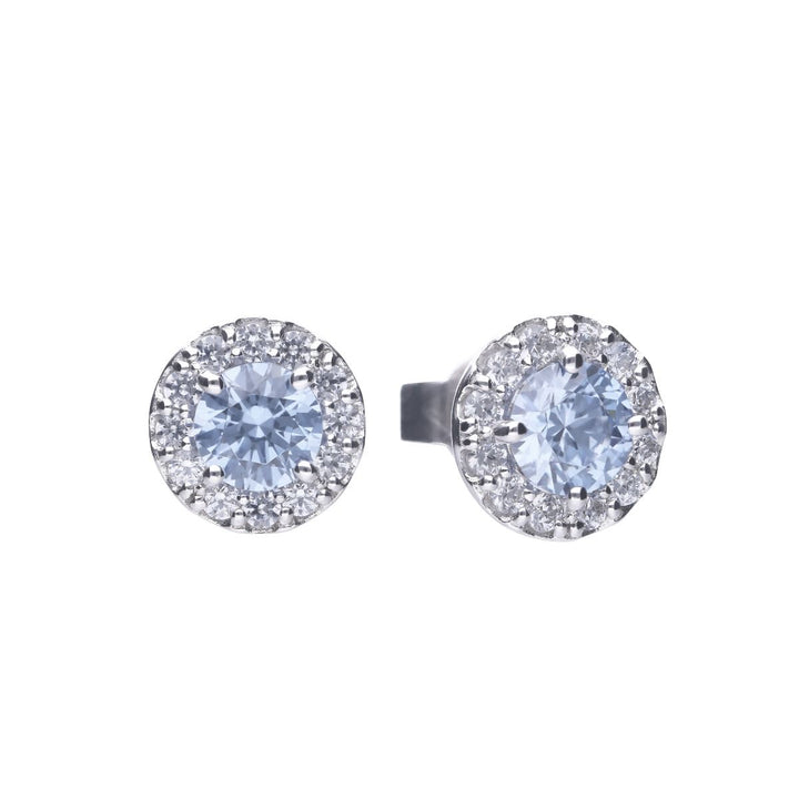 Diamonfire Sky Blue Round Pave Set Earrings Jewellery| Carathea & Jools