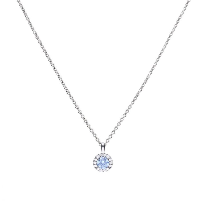Diamonfire Sky Blue Round Pave Set Pendant Necklaces & Pendants DIAMONFIRE
