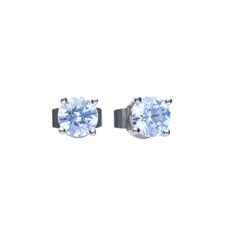 Diamonfire Blue CZ Solitaire Stud Earrings Earrings DIAMONFIRE