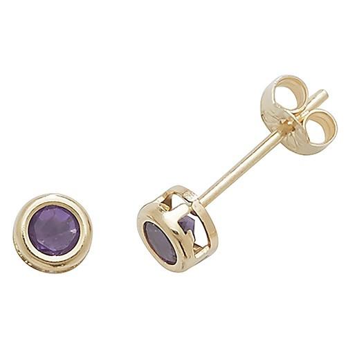 9CT AMETHYST STUD Earrings