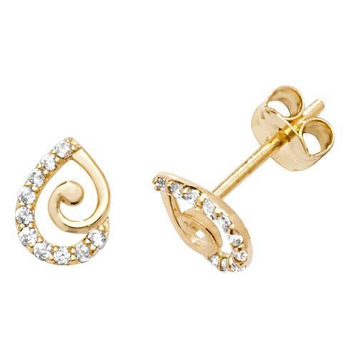 CZ GOLD STUDS Earrings Carathea 