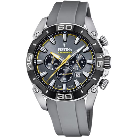 Festina 2021 Chrono Bike Watch with Grey Rubber Strap F20544/8 Watches Carathea
