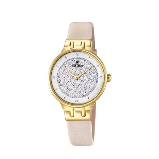 Festina Mademoiselle Watch with Crystal Dial Beige Strap F20405/1 Watches Festina 