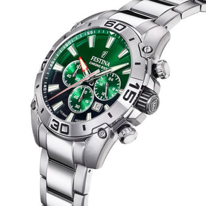 Festina 2021 Chrono Bike Watch with Green Dial and Stainless Steel Bracelet F20543/3 Watches Festina 