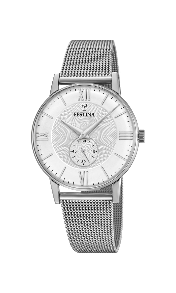 Festina men's watch with stainless steel mesh strap - Carathea jewellers