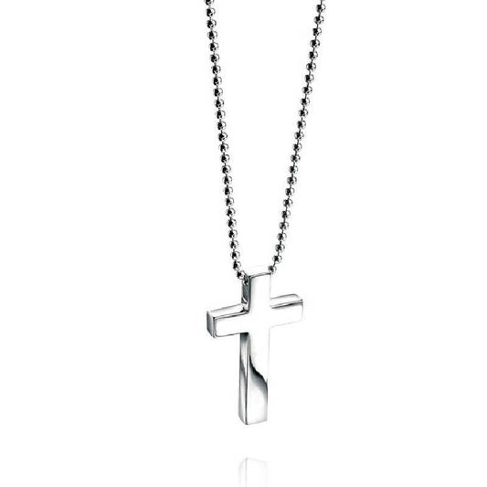 Fred Bennett Plain Silver Chunky Cross Pendant for Men Men's Necklaces & Pendants Carathea jewellers