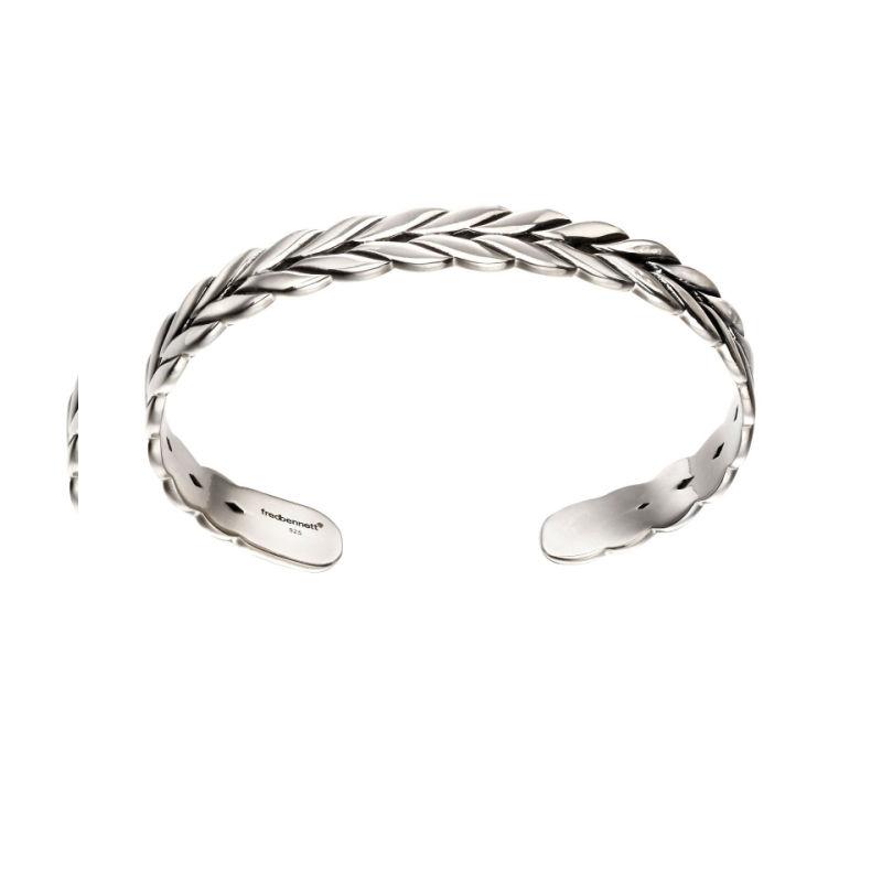 Fred Bennett Silver Plaited Bangle for Men Bracelets & Bangles FRED BENNETT