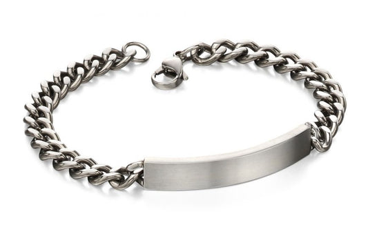 Fred Bennett Stainless Steel Identity Bracelet (can be engraved) Bracelets & Bangles FRED BENNETT 