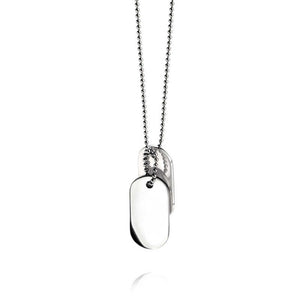 Fred Bennett Stainless Steel Oval Dog Tag Necklace Men's Necklaces & Pendants FRED BENNETT 
