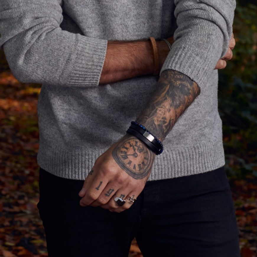 Fred Bennett Blue Tiger's Eye Beaded Bracelet