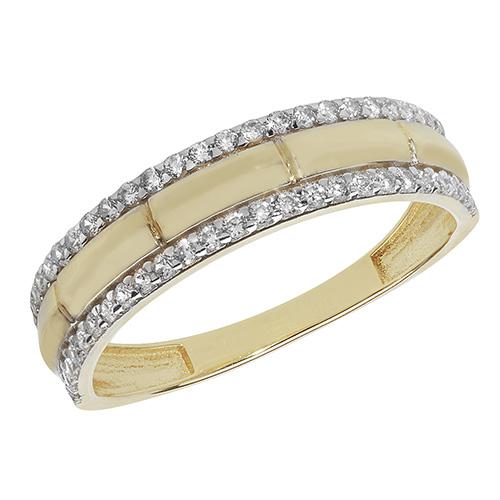9ct Gold CZ Band Ring Rings Carathea