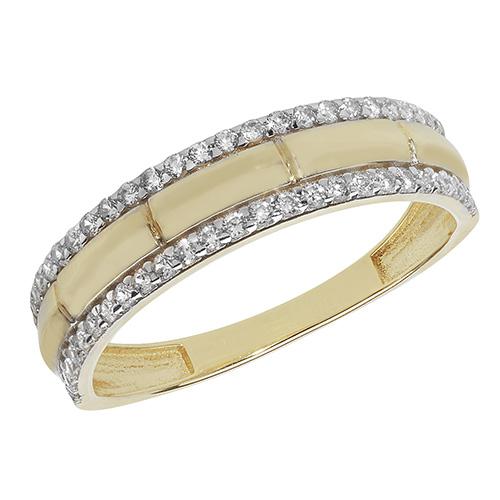 9ct Gold CZ Band Ring Rings Carathea 