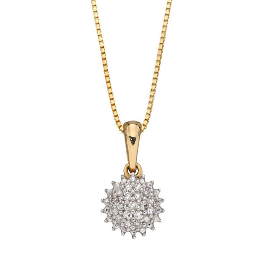 Gold Diamond Cluster Urchin Pendant Necklaces & Pendants Carathea