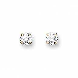 Gold Diamond Solitaire Stud Earrings 0.23 ct Earrings Hanron 