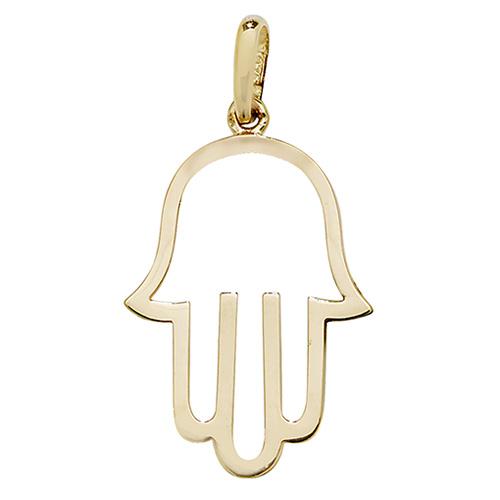 Gold Hamsa Hand Pendant in Openwork Design Necklaces & Pendants Treasure House Limited